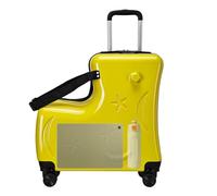 ccuzs Kids Ride- Suitcase | 3-Digit Password Lock Trolley Luggage | 20in Travel Luggage with Seat Belts, Pedals, Handlebars, & Silent Wheels | Ride- Luggage for Boys & Girls
