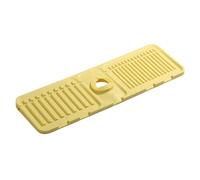 ccuzs Kitchen Faucet Sink Splash Guard, Sink Draining Pad Silicona, Faucet Drip Catcher Tray, Handle Drip Catcher Mat 44.5x14.5cm for Kitchen, Bathroom, Farmhouse, Green, Yellow, Grey Color