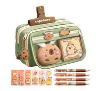 ccuzs Large Capacity Pencil Case, Multi-Layer Pencil Holder, Capybara Print Pouch, Pen Holders Teen Girls, Cute Capybara Print Multi-layer Pencil Case With 9 Compartments For School Or Work, Mints