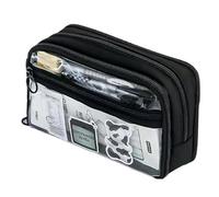 ccuzs Large-Capacity Portables Pencil Case, Aesthetic Zipper Pen Pouch, Stationery Organizer for Pencils, Pens, Cards, and Small Items, Ideal for School, Office, or Travel, Negro, riferimento