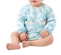 ccuzs Long Sleeve Bib - Waterproof Wearable LED Weaning Supplies | Feeding Smock for 6-36 Months Children, Kids, Indoor, Home, Travel, Mealtime, Feeding or Care