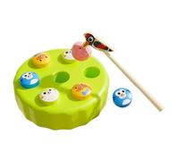 ccuzs Magnetic Fishing Game, Colorful Green Fish Board Toy with Poles and Rotating Base, Exercise Fine Motor Activities, Constructed with Top-Grade Abs Material, Weight 100g