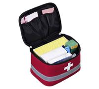 ccuzs Medicine Travel Case, Small Pill Organizer, Medication Storage Bag, Portable Empty Pills Bottles, Compact Carrying Case, 1-Pack, for Home, Travel, Outdoors, 14x10x10cm Red