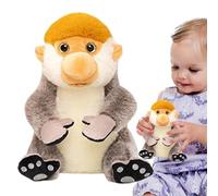 ccuzs Monkey Plush Toy, Realistic Stuffed Animal, Soft Cuddle Doll, Lifelikes Design Huggable Collectibles Brown Ideal for Kids Present and Bedroom Decor, 8.66x7.87 Inches