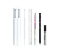 ccuzs Multifunctional Pencil Storage Box, School Pen Storage Organizer, Pencil Storage Box, Hexagon Pencil Pouch with Durable and Sturdy Construction for School, Home, and Offices, blanco, Fare