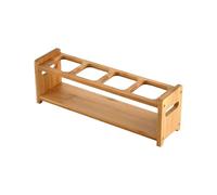 ccuzs Oil Bottle Display Stan, 4 Hole Olive Storage Rack, Kitchen Counter Top Holder, Wooden and Vinegar, Can Organizer for Indoor, Outdoor, Present, 32x8x10cm