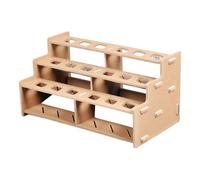 ccuzs Paint Tube Organizer, 3-Layer Wooden Art Holder Stand, Holds Up to 18 Bottles, Versatile Multi Purpose Brushes Storage for Artists & Arts Lovers (13.4x7.3x6.7 Inches)