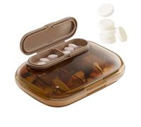 ccuzs Pastillero de viaje, pastillero, funda para medicamentos de viaje - Dispensador de medicamentos compartimentos grandes para collar y pendientes
