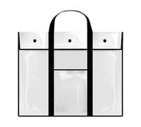 ccuzs Poster Holders for Storage, Clear PVC Organizer Bag, Bulletin Board Holder, Art Supplies Storage with Handle & Pocket for Sketching, Drawing, 31.5x25.59in, Negro, riferimento Alla