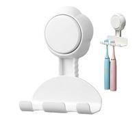 ccuzs Shower Suction Hooks, Removable Razor Holder, Heavy-Duty Waterproof Wall Hooks, Strong Suction Cup, No-Drill Installation, for Bathroom, Kitchen, Bathtub, Sink, 12 cm White