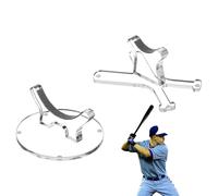 ccuzs Softball Bat Rack, Baseball Stand, Acrylic Holder, Double Display Shelf Transparent Construction Ideal for Sports Table Decoration, 3.46x3.46x1.77 Inches