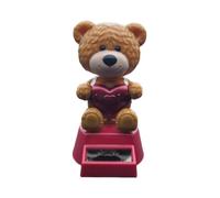 Ccuzs Solar Car Dashboard Decorations, Solar Bear Shaking Head Figurine, Cute Desk Accessories, Decorative Auto Ornament for Women, Kids, Fun Collectible, 4.33x1.97in