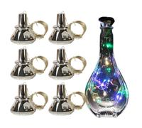 ccuzs Solar Fairy Lights, Wine Bottle String, Outdoor Waterproof Decor, Copper Wire Design Rechargeable Led 6 Pack Warm White for Wedding Garden Table, 2.17x1.77 Inches