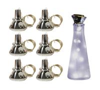 ccuzs Solar Fairy Lights, Wine Bottle String, Outdoor Waterproof Decor, Copper Wire Design Rechargeable Led 6 Pack Warm White for Wedding Garden Table, 2.17x1.77 Inches