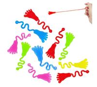ccuzs Sticky Foot Toy Bulk, Foot Shape Stretchy Sticky Fidget Toys, Elastic Pinching Game for Birthday Goodie Bag Stuffers, Classroom Prizes, Multicolor, 10 Pieces 5.71x1.38 Inches