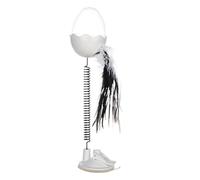 ccuzs Suction Cup Ball Cat Toy, Interactive Cat Treat Puzzle with Feather and Light, Catnip Teaser Wand For Indoor Cats, ABS Toy Button Battery Power, Hunting Game, 3.15 Inches
