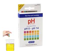 ccuzs Tiras de pH para pruebas en orina y saliva, papel para pruebas de pH | Tiras de pH 0-14 para análisis de agua - Papel para prueba de pH de 100 tiras para probar agua potable, alimentos,