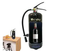 ccuzs Wine Bottle Fire Extinguisher, Novelty Iron Wine Storage Holder, Fireman Themed Decor, Unique Whisky Bottle Display Stand, 16.73x5.12 Inches, Light Red, Dark