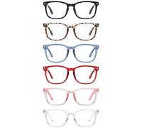 CCVOO Gafas de lectura Clear Vision con bloqueo de luz azul para mujer, negro/leo/azul/rojo/rosa/transparente, +2.75