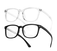 CCVOO Pack de 2 gafas de lectura para mujer y hombre con filtro de luz azul, óptica correctora, ayuda para la lectura para mujer y hombre