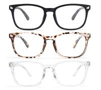 CCVOO Paquete de 3 lentes de lectura con bloqueo de luz azul, antidolor de cabeza, deslumbramiento, fatiga ocular, lentes para computadora para mujeres/hombres (paquete de 3 mezclas, 0.0)