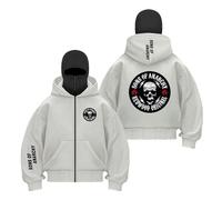 CCVQPF Sudadera con Capucha Y Pasamontañas Gráficos Hombre Cremallera A.na.RC.h.y S.on.s A Prueba De Viento Abrigo Ropa Calle-QHS||XX_l