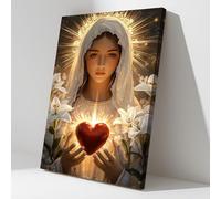 CCWACPP Lienzo decorativo cristiano de la Virgen María para pared, cuadro de Nuestra Señora de Guadalupe, cuadro religioso, impresión católica, decoración de habitación de iglesia, enmarcado (30 x 45