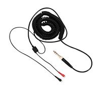 CCYLEZ Cable en Espiral de Repuesto para Auriculares Serie HD, Transmisión de de Alta Definición, Ideal para Músicos y Audiófilos, Cable Negro Elástico de 2 M