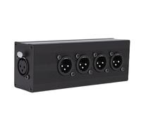 CCYLEZ Caja Divisora XLR de 3 Pines, Distribución de Señal Balanceada de 1 Hembra a 4 Machos con Carcasa de Aleación de Aluminio, para Micrófono Mezclador, PA, Escenario en
