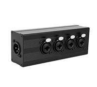 CCYLEZ Caja Divisora XLR de 4 Vías Aleación de Aluminio Divisor de Combinado XLR de 3 Pines a 4 1/ con Error de Fase Cero Blindado Magnéticamente para Amplificador Me