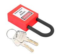CCYLEZ Candado de Bloqueo de 38 Mm para Mayor Seguridad, Construcción de Nailon Duradero, Dispositivo a Prueba de Polvo para Sitios de Construcción, 1,5 Pulgadas de Longitud (rojo)