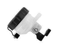 CCYLEZ Depósito de Freno Universal, Botella de Líquido Duradera con Soporte de Hierro para Aceite de Embrague de Motocicleta, Blanco y Negro, Fácil Instalación