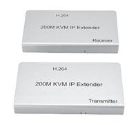 CCYLEZ Extensor KVM HD, Transmite Señales DVI D de hasta 200 M Mediante Cable Cat6 Cat7, con Puertos USB Control Remoto Plug Play, para PC HDTV Display Set Top Box Reproductor de DVD (Enchufe de la