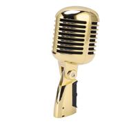 CCYLEZ Micrófono Dinámico Profesional con Patrón de Recolección Cardioides y Reducción de Ruido para Estudios y Actuaciones en Vivo, Canto de Karaoke de Escenario, Diseño de Aleación de Zinc de (GOLD)