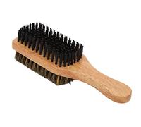 CCYLEZ Peine para Barba de Doble Cara, Mediano y Firme, con de Madera de Caucho, Estilo Versátil para Todas las Texturas de Barba, Virutas de y Cepillo Limpiador de Impurezas