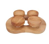 CCYLEZ Reposacabezas de Madera para Sauna, Almohada Giratoria para Sauna, Almohada para Cabeza de Sauna con 4 Superficies Cóncavas, Rueda Universal, para Relajación y Alivio del Dolor