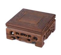 CCYLEZ Soporte Delicado del Florero de la Tetera de la Base Cuadrada de Madera Sólida para la Decoración del Hogar con Estilo Retro (Largo 8 Ancho 8 Alto 3.7)