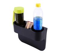 CCYLEZ Soporte para Taza de Bebida para Asiento de Coche, Estante de Almacenamiento Multifuncional para Todo Tipo de Vehículos, ABS Negro, Fácil Instalación