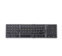 CCYLEZ Teclado Bluetooth Plegable e Inalámbrico con Panel Táctil - Sincronización Multi-Dispositivo para 3 Dispositivos: Portátil, PC, Tableta y Smartphone (Gray)