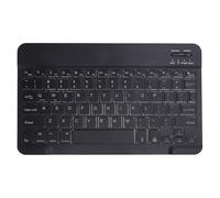 CCYLEZ Teclado Portátil con Retroiluminación RGB, Diseño Ultra Delgado, Compilación de Aluminio para Tableta y Teléfono, Recargable, Duración de Batería Larga (Black)