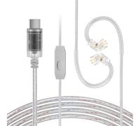 CCZ C03 USB-C IEM Cable con Micrófono 4N Plateado OFC QDC Pin DAC-Chip 120cm Cable de Monitor In-ear para KZ ZSN PRO X, ZS10 PRO, ZS10 PRO X, ZS12 PRO X, EDX PRO, Castor, KBEAR Storm