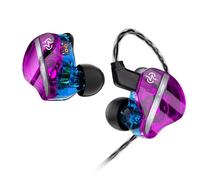 CCZ DC01 Pro HiFi In Ear Monitors Auriculares Potente diafragma de Graves Auriculares con Cable para Juegos Cable de latencia verdadera 0 para Llamadas Musicales Juegos (púrpura, sin micrófono)
