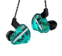CCZ DC01 Pro HiFi In Ear Monitors Auriculares Potente diafragma de Graves Auriculares con Cable para Juegos Cable de latencia verdadera 0 para Llamadas Musicales Juegos (Verde, sin micrófono)