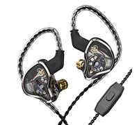 CCZ Warriors Nex 3ba 1DD - Auriculares in-Ear con Monitor de oído (2 Pines, Cable OFC para músicos de Escenario, Color Plateado, con micrófono)