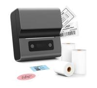 CCZRD Impresora De Etiquetas Código Barras, Térmica Bluetooth 3 Pulgadas For Uso Doméstico Y Empresarial, Compatible con Teléfono PC Impresión Rápida Nítida Cada Etiqueta(Gray)