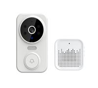 CCZRD Tuya Popular M8 Timbre Inalámbrico Cámara 1080 HD Informe Ring Chime WiFi Video De Intercomunicación Inteligente Gama de Entornos Domésticos(White)