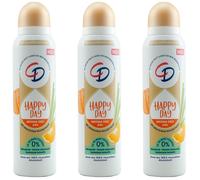 CD Desodorante Spray Happy Day 3 X 150ml 24H Protección - Con Esencial Mandarina