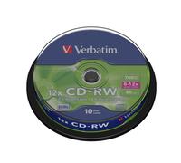 CD grabable regrabable VERBATIM CD-RW 12x 700 MB Spindle 10 unidades