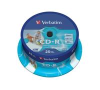 CD-R 700MB 52X AZO Printable, Pack de 25, Ideal para Almacenamiento y Copia de Datos, música y creación de Discos Personalizados.