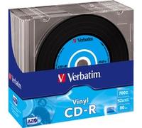 VERBATIM 43426 - CD-R AZO, vinilo de datos, 700 MB, 52x, estuche SLIM DE 10 paqu
